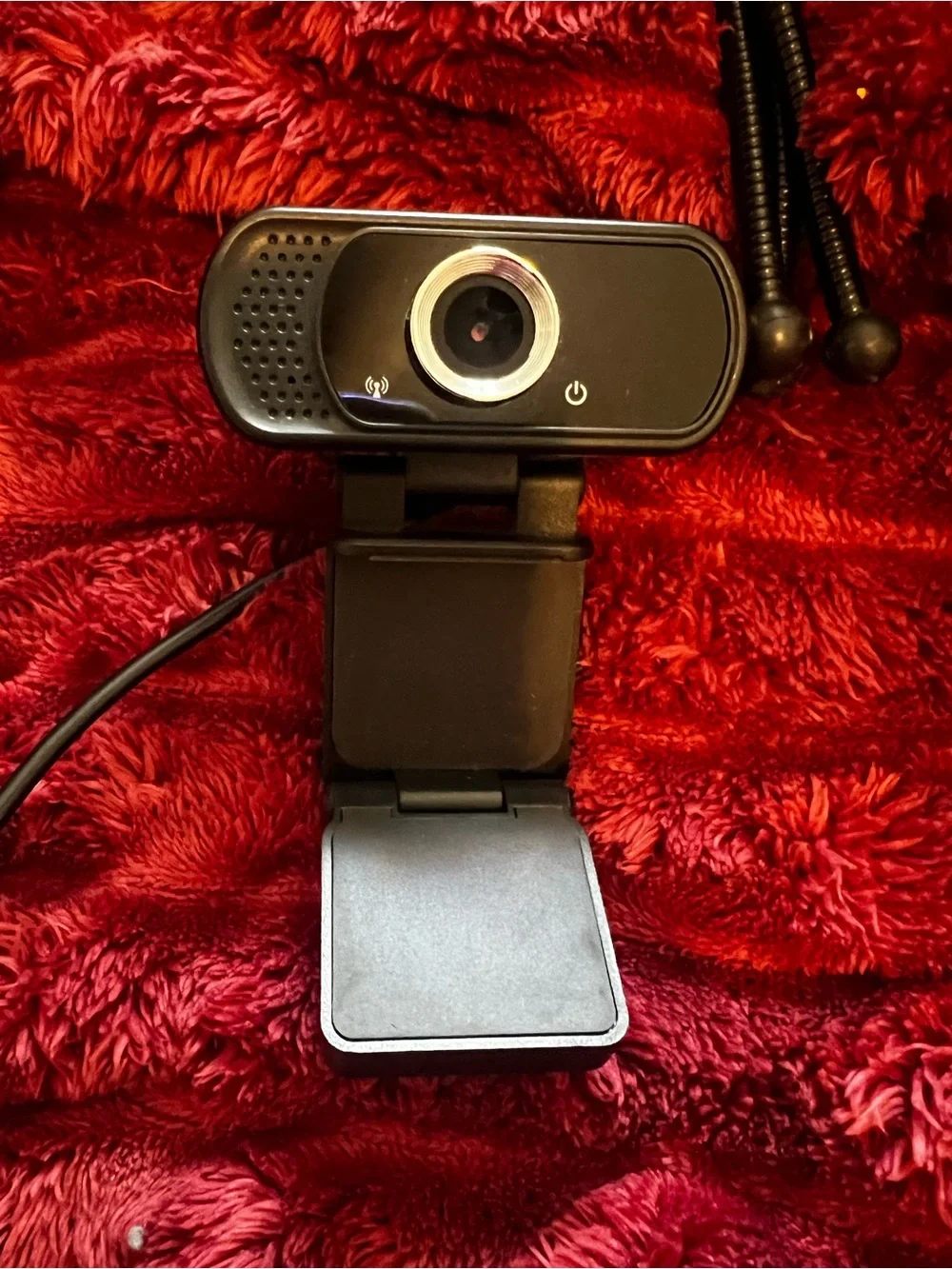 Black USB Webcam with Adjustable Tripod - Universal Computer Camera
